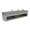 Castello Usa Nile 84-inch Gray Vanity Set with Gray Top and Gold Handles CB-MC-84G-GLD-2053-GR - alternate 4